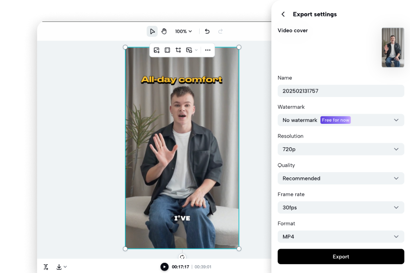Export and share your karaoke video